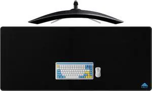 Cacoy 55" x 24" Extended Gaming Mouse Pad, Large Desktop Blotter Pad, Office Computer Desk Pad, Stitched Edges Large Keyboard Mouse mat for Desk (Black)