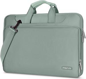 MOSISO 360 Protective Laptop Shoulder Bag Compatible with MacBook Air 15 inch M2 A2941 2023/Pro 16 inch M3 M2 M1 2023-2019, 15-15.6 inch Notebook,Matching Color Sleeve with Belt, Antique Green