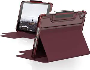 [U] by UAG Designed for iPad 10.2 Case Aubergine/Dusty Rose 9th Generation 2021, 8th Gen 2020, Lucent Lightweight Ultra-Slim Smart Folio Protective Cover with Auto/Sleep Wake & Pencil Holder