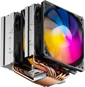upHere D6SEC Dual Tower CPU Air Cooler with 6mm x 6 Copper Heat Pipes & Dual 120mm 5V ARGB PWM Fans (1600RPM, 68.2CFM) for Intel LGA (2011/2066/1700/1200/1150/1121/1155/1156/1366) & AMD AM5/AM4