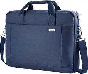 Voova Laptop Bag Case 17 17.3 Inch Computer Sleeve Messenger Bag with Shoulder Strap Expandable Waterproof Large Capacity Business Briefcase for Work Travel Fit 17-18 Laptop, Men Women, Blue