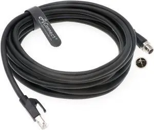 AConnect M12-RJ45-XCode-Ethernet-Shielded-Industrial Cable for Cognex Industrial Camera M12 8Pin X-Code Male to RJ45 Cat6a Flexible Waterproof 16Ft|5M