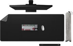 Chihein Multifunctional Office Desk Pad 47.2"x19.7", Dual-Sided Waterproof PU Leather Mouse pad, Desktop Protector Desk Blotter Stitched Edge for Office and Home (Black/Gray)