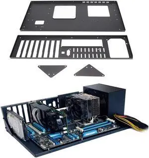 MK 01 DIY Gaming Computer Case, ATX Open Chassis Case Rack for ATX/M-ATX/ITX Motherboards, Within 305x245mm, Widely Body Heat Dissipation Design, SSD Motherboards Accessories