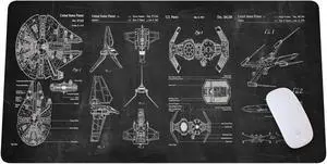 Spaceship Space Mouse mat, Sci-fi Control Console Display Desk Mat, Large Mouse pad for Desk, Gamer Mouse pad, Laptop Pad Mat, Gaming Accessories, Computer Accessories, Gaming Room Decor, SciFi Gift