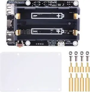 GeeekPi UPS V5 Power Supply Uninterruptible UPS HAT for Raspberry Pi, Support 18650 Battery Charger Power Bank Power Management Expansion Board 5V for Raspberry Pi 5/4B/3B+/3B/2B/B+/B/A+/A