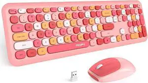 MOFII Wireless Keyboard and Mouse Combo Silent, Slim Compact 2.4G USB Full Size , Cute 110 Keys Keyboard for PC, Notebook, MacBook, Tablet, Laptop, Windows System