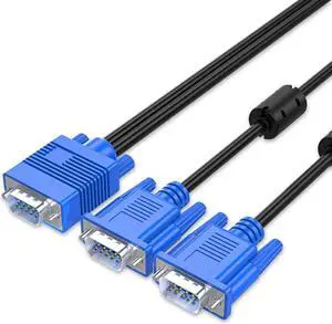 IT OSAYDE 9.8ft VGA SVGA HD Cable Male-to-Male Video Cable One-to-Two Split Screen Supports 1080P Full HD, Suitable for Projectors, HDTVs, Monitors, Games etc.