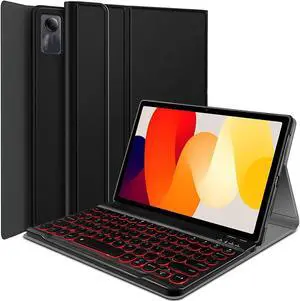 LDSOYIA Backlit Keyboard Case for Xiaomi Redmi Pad SE 11 Inch 2023, 7 Colors Backlight Detachable Wireless Keyboard Protective Cover Case for 11 Redmi Pad SE Tablet 2023 Release