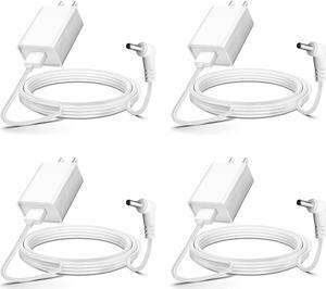 4-Pack Indoor/Outdoor Power Adapter Charger for Ring Stick Up Cam Plug-in/Ring Stick Up 3rd Gen/2nd Gen, Ring Spotlight Cam,Ring Pan Tilt Stick Up Camera Plug in Charging Cord Cable (4m/13.2ft) White