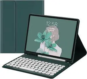 2021 New iPad 9 iPad 8 iPad 7 10.2" Air 3 Pro 10.5 Keyboard Case Cute Round Key Color Keyboard Wireless Detachable BT Keyboard Cover for iPad 9th 8th 7th Air 3rd Generation (iPad10.2/10.5",DarkGreen)