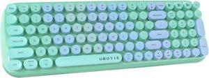 UBOTIE Colorful Bluetooth 100Keys Keyboard, Wireless Compact Rainbow Gradual Colors Retro Typewriter Flexible Keyboard for Tablet, Cellphones, PC
