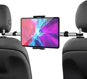 woleyi Car Headrest Tablet Holder - [Anti Shake & Stretchable] Back Seat Tablet Mount for Car Between Kids Stand, for 4.7-13" Device Like iPad Pro Air Mini, Galaxy Tab, Kindle, Fire HD, Switch, iPhone