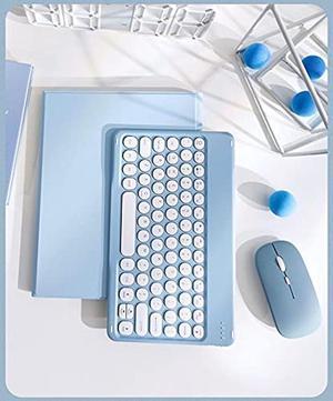 Keyboard Case with Mouse for iPad Pro 11 4th Generation 2022 / iPad Pro 11 2021&2020, Round Key Detachable Keyboard Cover with Pencil Holder for iPad pro11 inch(4th/3rd/2nd Gen), Sky Blue
