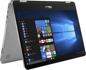 ASUS VivoBook Flip 14 Thin and Light 2-in-1 Laptop, 14" HD Touchscreen, Intel Celeron N4020 CPU, 4GB RAM, 128GB Storage, Windows 10 Home S, Microsoft 365, Light Grey, TPM, Fingerprint, J401MA-PS04T