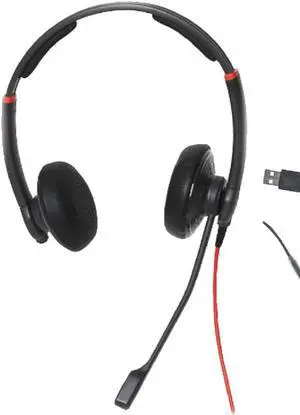 DataLocker USB Wired Headset with Microphone for PC - TAA Compliant Computer Headphones with Mic, in-Line Volume Control, Noise Cancellation, & Adjustable Headband for Home, Skype, Zoom, & Office