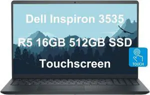 Dell Inspiron 15 15.6" Laptop (FHD Touchscreen, AMD Ryzen 5 7530U, 16GB RAM, 512GB PCIe SSD, (6-Core Beat i7-1165G7) ) Numeric Keypad, Webcam, 2023 Inspiron 3000 3535, Win 11 Home, Carbon Black