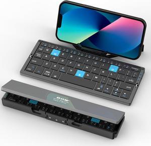 Mini Foldable Bluetooth Keyboard with Magnetic Stand,Aluminum Alloy Mini Quiet Folding Keyboard Portable Lightweight Portable Bluetooth Keyboard Android Rechargeable Keyboard for Tablet,iPad, Phones