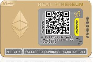 Ballet Real Ethereum (ETH), Gold Edition - The Easiest Crypto Cold Storage Card with New Premium Packaging, Cryptocurrency Hardware Wallet with Multicurrency and NFT Support (Single)