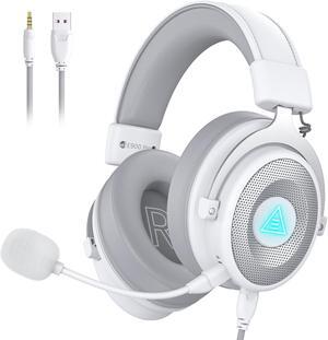 EKSA USB Gaming Headset for PC, Computer Headphones with Detachable Noise Cancelling Microphone, 7.1 Surround Sound, 50MM Driver, Wired Headset with Mic for PS4/PS5, Xbox One, Laptop, Work