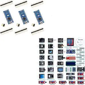 ELEGOO Upgraded 37 in 1 Sensor Modules Kit & ELEGOO Nano Board CH 340/ATmega+328P
