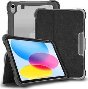 Brenthaven Edge Folio Case Fits iPad 10th Generation 2022 (10.9-inch) Protective Auto Sleep/Wake Cover with Smart Stand and Built-in Pencil Holder - Durable, Slim, Lightweight and Drop Tested - Gray