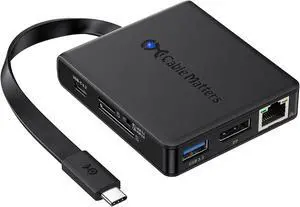Cable Matters 8-in-1 USB C Hub DisplayPort 1.4, USB C Dock 8K@60Hz / 4K@240Hz DisplayPort, Gigabit Ethernet, USB 3.2 Port, SD Card Reader, with Two Mode Switch, Compatible with Thunderbolt 4