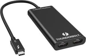 CableCreation Thunderbolt 3 to Dual HDMI Display, Thunderbolt 3 to Two HDMI Adapter, 4K@60Hz, 40Gbps, USB C to HDMI Cable Compatible with Mac and Some Windows Systems