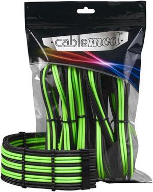 CableMod Pro ModMesh Sleeved Cable Extension Kit (Black + Light Green)
