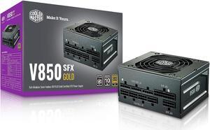 Cooler Master V850 SFX Gold Full Modular, 850W, 80+ Gold Efficiency, ATX Bracket Included, Quiet FDB Fan, SFX Form Factor, 10 Year Warranty