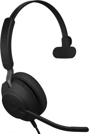 Jabra Evolve2 40 MS Wired Headphones, USB-C, Mono, Black - Telework Headset for Calls and Music, Enhanced All-Day Comfort, Passive Noise Cancelling Headphones, MS-Optimized with USB-C Connection
