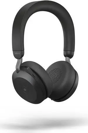 Jabra Evolve2 75 PC Wireless Headset with 8-Microphone Technology - Dual Foam Stereo Headphones with adjustable Advanced Active Noise Cancelling, USB-A Bluetooth Adapter and UC Compatibility - Black
