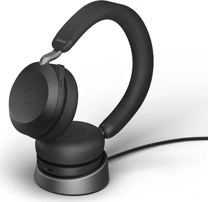 Jabra Evolve2 75 PC Wireless Headset with Charging Stand and 8-Mic Technology - Dual Foam Stereo Headphones with Advanced Active Noise Cancelling, USB-C Bluetooth Adapter and UC Compatibility - Black Jabra Evolve2 75 PC Wireless Headset with Charging Stand and 8-Mic Technology - Dual Foam Stereo Headphones with Advanced Active Noise Cancelling, USB-C Bluetooth Adapter and UC Compatibility - Black