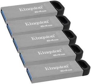 Kingston 64GB DataTraveler Kyson USB 3.2 Gen 1 200MB/s Read Metal Flash Drive (5-pack) (5 Items)