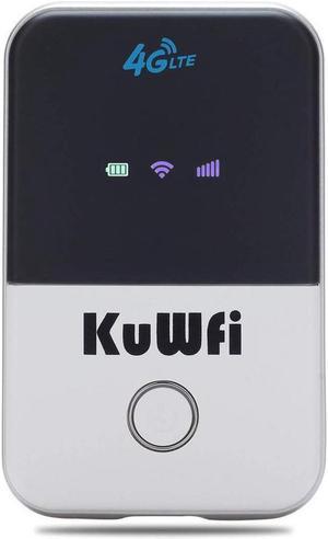 KuWFi 4G LTE Mobile WiFi Hotspot Unlocked Travel Partner Wireless 4G Router with SIM Card Slot Support B1B3B5B7B8B20 in Europe Caribbean South America Africa