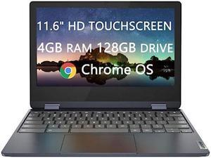 Lenovo Flex 3 Chromebook 116 HD TouchScreen Laptop MediaTek MT8183 Up to 20GHz 8core 4GB RAM 128GB64GB SSD64GB Card WiFi LightWeight Webcam USBC Chrome OS Blue 82KM0003US
