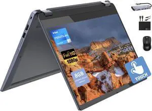 Lenovo Flex 3i Chromebook Spin 2-in-1 Convertible Laptop Business (2024), Intel Pentium N6000, 15.6" FHD IPS Touchscreen, 8GB RAM, 128GB (64GB eMMC+64GB Card) WiFi 6, Chrome OS+MarxsolAccessory