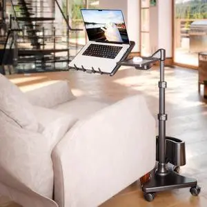 LEVO G2 Rolling Laptop Workstation Stand Cart Desk for Laptops, Books, Tablets, and Art, Made for Sofa, Bed, Chair, or Standing