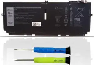 AURUNHO 722KK Laptop Battery Replacement for Dell XPS 13 9300 (2020), XPS 13 9310 (2020), XPS 13 9380 (2020) P117G P117G002 P117G001 Series 0WN0N0 WN0N0 02XXFW 2XXFW FP86V 7.6V 52Wh 6800mAh