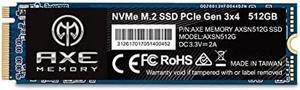 AXE MEMORY 512GB NVMe M.2 2280 PCIe Gen 3x4 Internal SSD Solid State Drive (SSD)