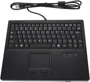 Cuifati Wired Keyboard with Touchpad, 84 Keys, Scissor-Switch, USB-A, QWERTY, Ambidextrous, Ergonomic, Windows/Linux/Mac OS Compatible, 1.5m Cable