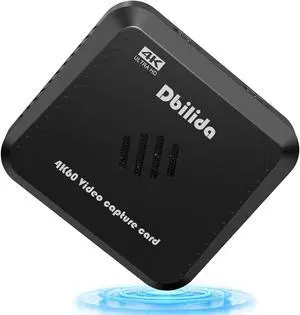 Dbilida HDMI Video Capture Card, Stream Record and HDMI Input Pass Through in 4K 60FPS, 2K 144FPS, 1080P 240FPS Support HDR VRR, RGB24 for iPad, PS5, PS4, Xbox Series X/S, Nintendo Switch, Camera