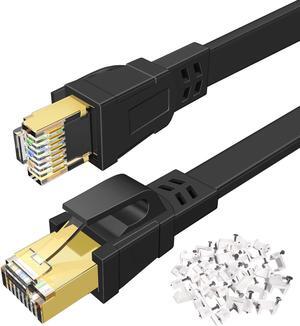 DEEGO Cat 8 Ethernet Cable 150 FT, Heavy Duty High Speed Flat Cat8 LAN Network Cable Shielded, 40Gbps 2000MHz U/FTP Patch Cord with Gold Plated RJ45 Connector for Router, Gaming, Modem, PC, PS4, PS5