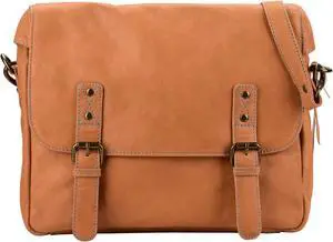 MANDAVA Mens Messenger Sling Bag | Genuine Leather Laptop Briefcase Bags for Women - Handmade Full Grain Satchel Side Shoulder Cross Body Bag (Tan)