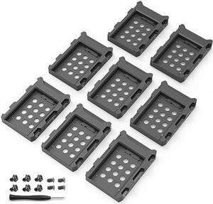 DecorStat 8 Pack 2.5"SSD to 3.5" SATA Hard Disk Drive Adapter HDD Cage ABS Mounting Bracket Kit Internal Drive Bay Converter Hard Drive Caddy Case Tray SSD Holder for 7 / 9.5 / 12.5/ 15mm 2.5 HDD/SSD