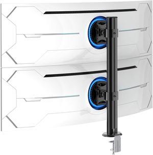 BEWISER Dual Monitor Stand Desk Mount- Vertical Heavy Duty Monitor Riser Fits Two 17 to 49 Inch Screen with Swivel, Tilt, Height Adjustable,weight capacity up to 33 lbs,BL200-B