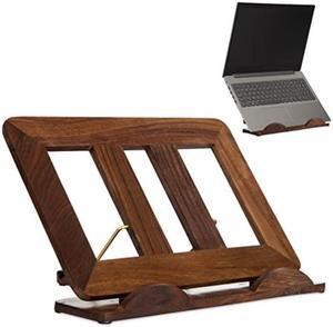 DnU Avenue Wooden Ergonomic Laptop Stand Tablet Riser  Online Working  Online Classes  PlasticFree  Natural Finish Design  Handcrafted in India Large Sheesham Wood