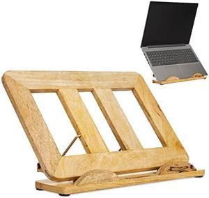DnU Avenue Wooden Ergonomic Laptop Stand Tablet Riser  Online Working  Online Classes  PlasticFree  Natural Finish Design  Handcrafted in India Medium Mango Wood