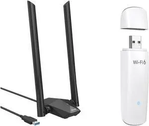 BrosTrend AX1800 Linux Compatible WiFi Adapter for PC and Raspberry Pi 2+ WiFi Adapter for Long Range with WiFi Antenna & WiFi 6 Linux WiFi Adapter White WiFi Dongle Dual Band