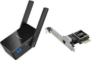 BrosTrend AX1500 WiFi 6 Universal WiFi to Ethernet Adapter and BrosTrend 2.5GB Network Card, PCIe Network Adapter